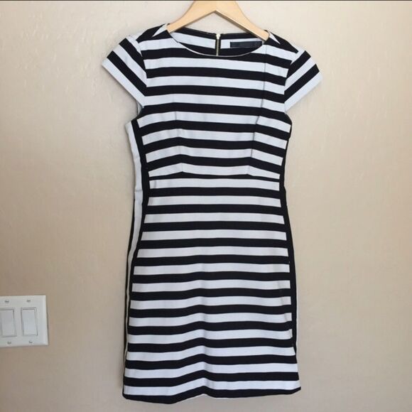 Zara Dresses & Skirts - Zara Black White Stripe Trafaluc Dress XS